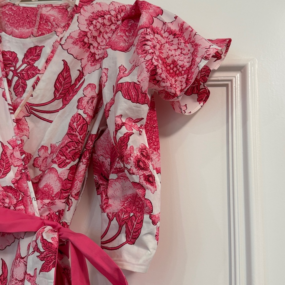 Floral Pink Kimono Dress - Picture 2 of 3